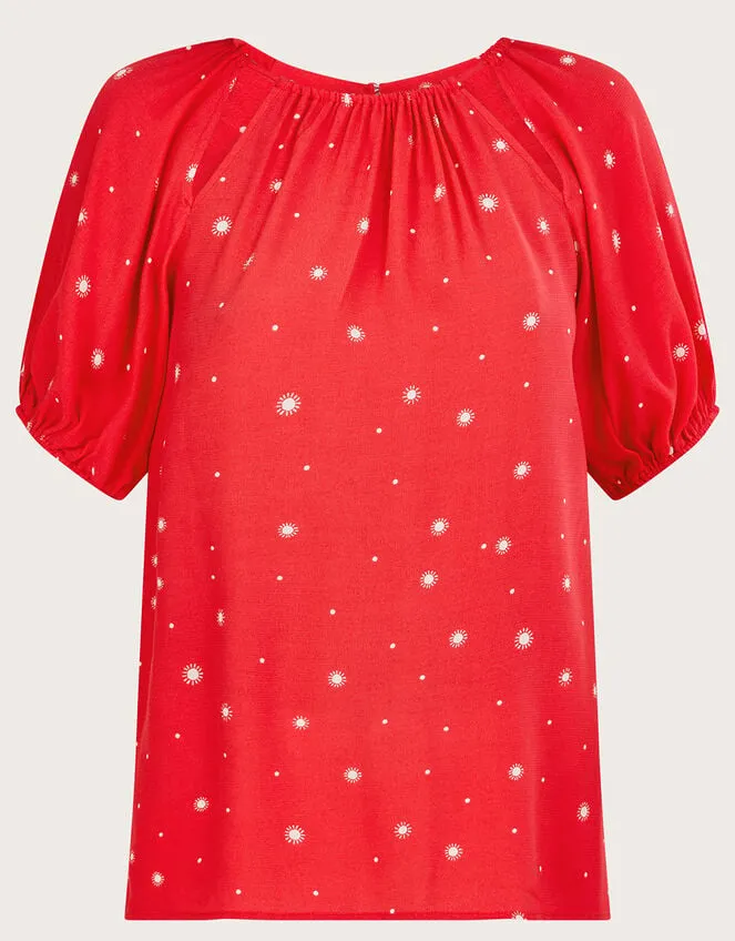 Women Sami Spot CutOut Top Red Monsoon Tops and Blouses