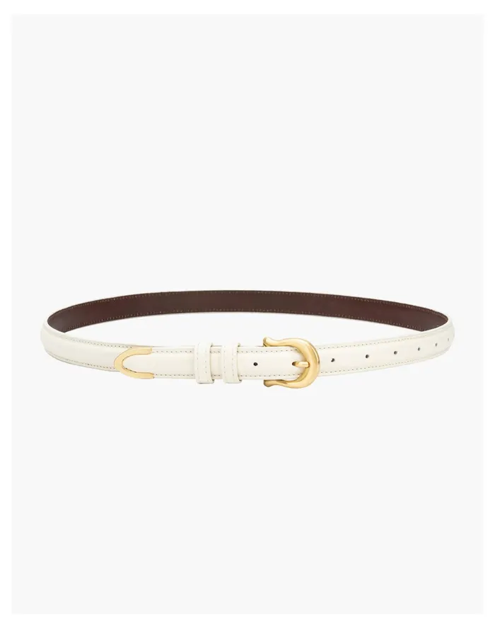 Women Sancia Leather Adela Skinny Belt Ecru Madewell Belts Women Sancia Leather Adela Skinny Belt Ecru Madewell Belts