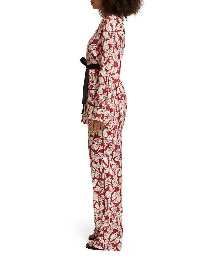 Women Scotch And Soda 32034 Wide Leg Trousers Red Monsoon Trousers and Jeans