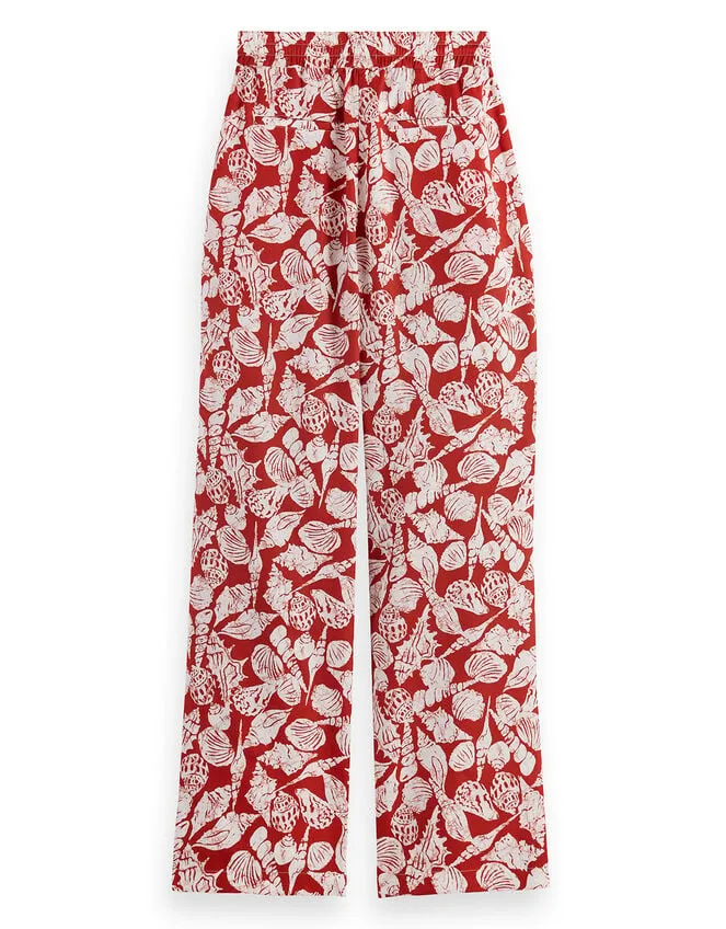 Women Scotch And Soda 32034 Wide Leg Trousers Red Monsoon Trousers and Jeans