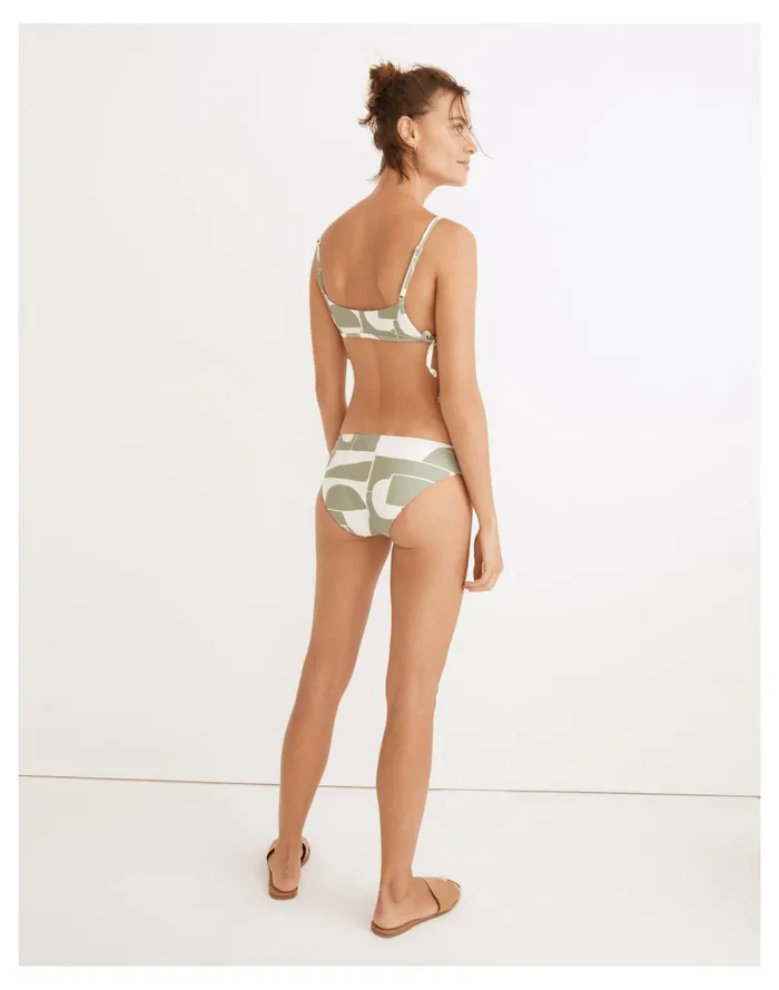 Women Second Wave Classic Bikini Bottom In Mod Shapes Frosted Willow Madewell Swim Women Second Wave Classic Bikini Bottom In Mod Shapes Frosted Willow Madewell Swim