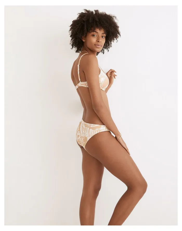 Women Second Wave Classic Bikini Bottom In Palm Leaves Earthen Sand Madewell Swim Women Second Wave Classic Bikini Bottom In Palm Leaves Earthen Sand Madewell Swim