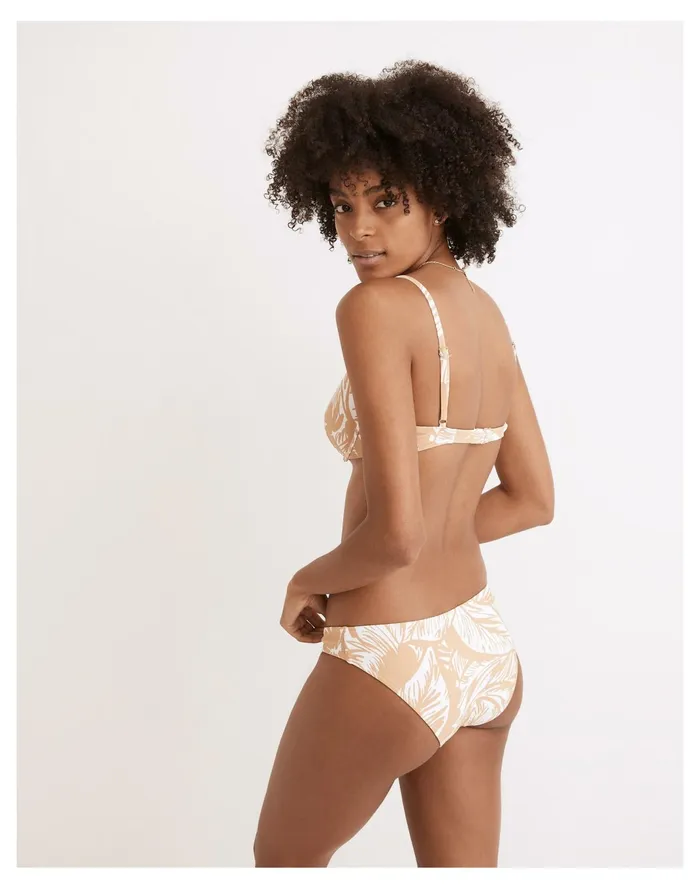 Women Second Wave Classic Bikini Bottom In Palm Leaves Earthen Sand Madewell Swim Women Second Wave Classic Bikini Bottom In Palm Leaves Earthen Sand Madewell Swim
