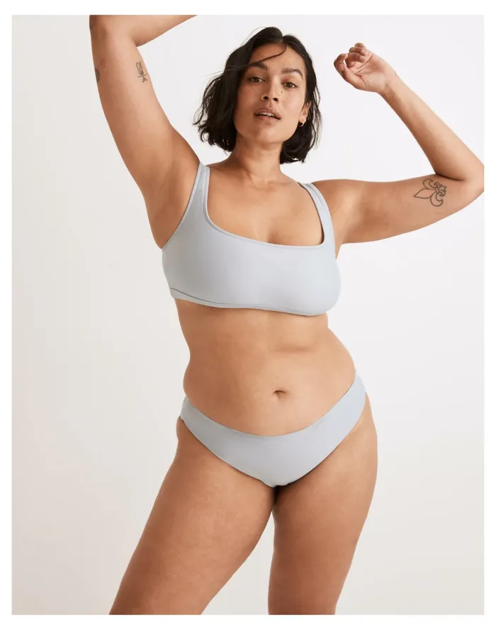 Women Second Wave Classic Cheeky Bikini Bottom Dusty Pool Madewell Swim