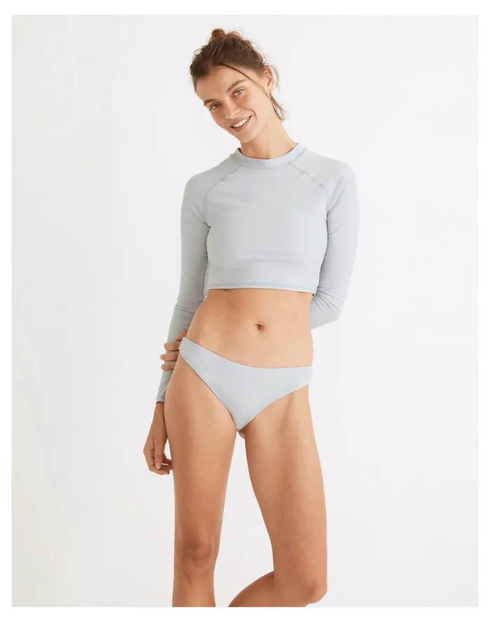 Women Second Wave Classic Cheeky Bikini Bottom Dusty Pool Madewell Swim Women Second Wave Classic Cheeky Bikini Bottom Dusty Pool Madewell Swim