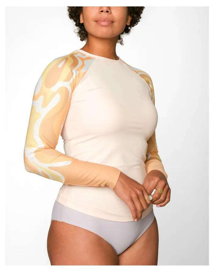 Women Seea Doheny Long Sleeve Rash Guard Yellow Multi Madewell Swim Women Seea Doheny Long Sleeve Rash Guard Yellow Multi Madewell Swim