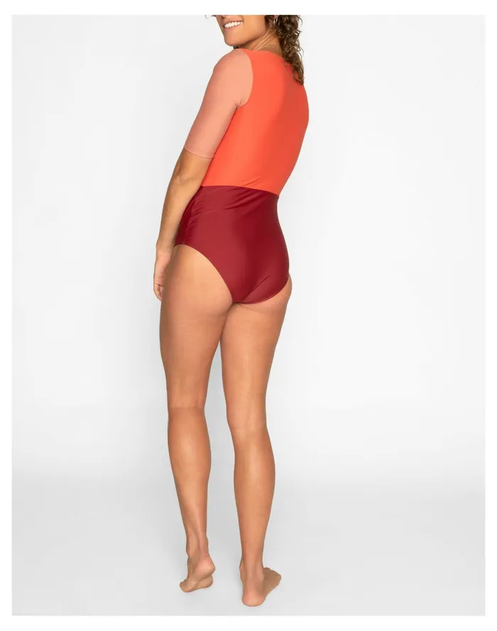 Women Seea Zuma Short Sleeve One Piece Swimsuit In Colorblock Pink Madewell Swim Women Seea Zuma Short Sleeve One Piece Swimsuit In Colorblock Pink Madewell Swim
