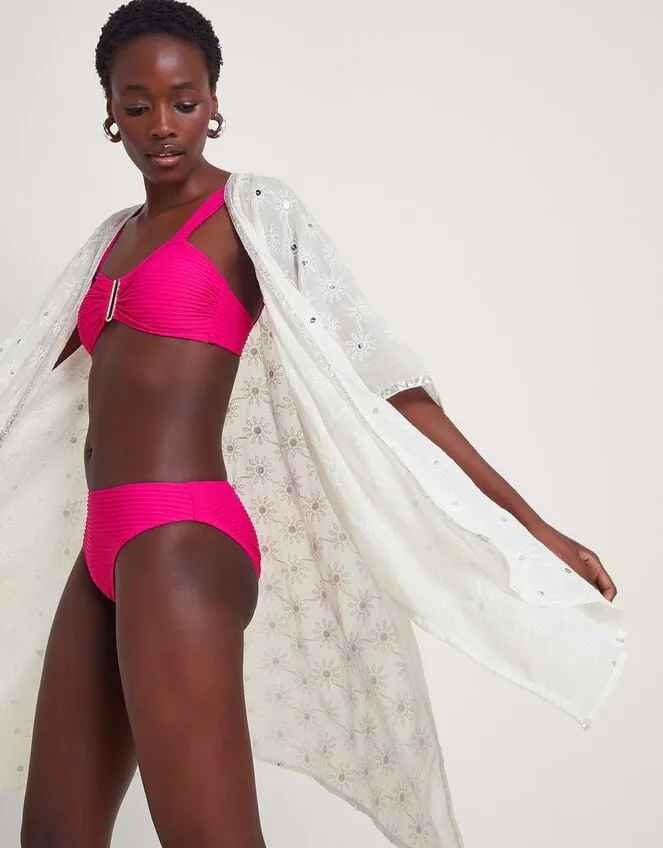Women Sequin Embellished Kimono White Monsoon Kaftans and Kimonos