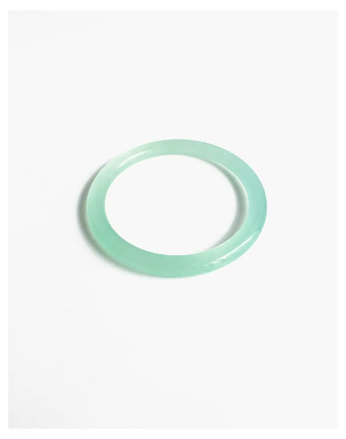 Women Seree Pond Skinny Round Jade Bangle Bracelet In Cyan Brilliant Cove Madewell Bracelets