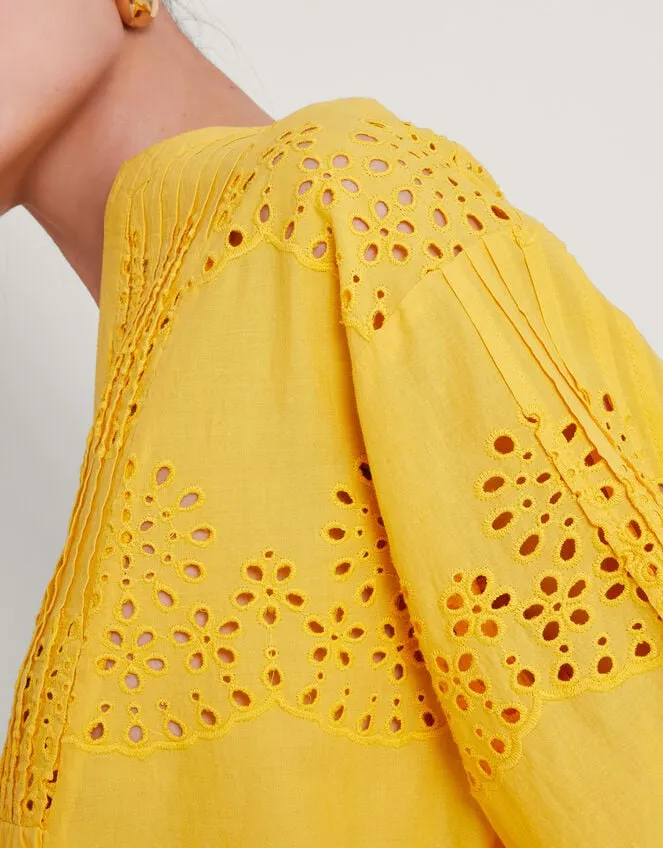 Women Serena Broderie Top Yellow Monsoon Casualwear