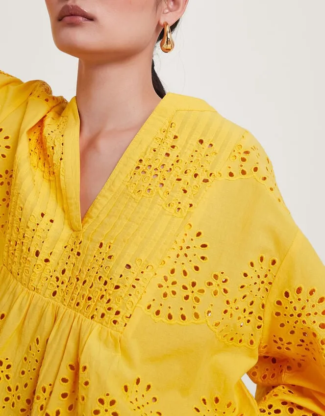 Women Serena Broderie Top Yellow Monsoon Casualwear