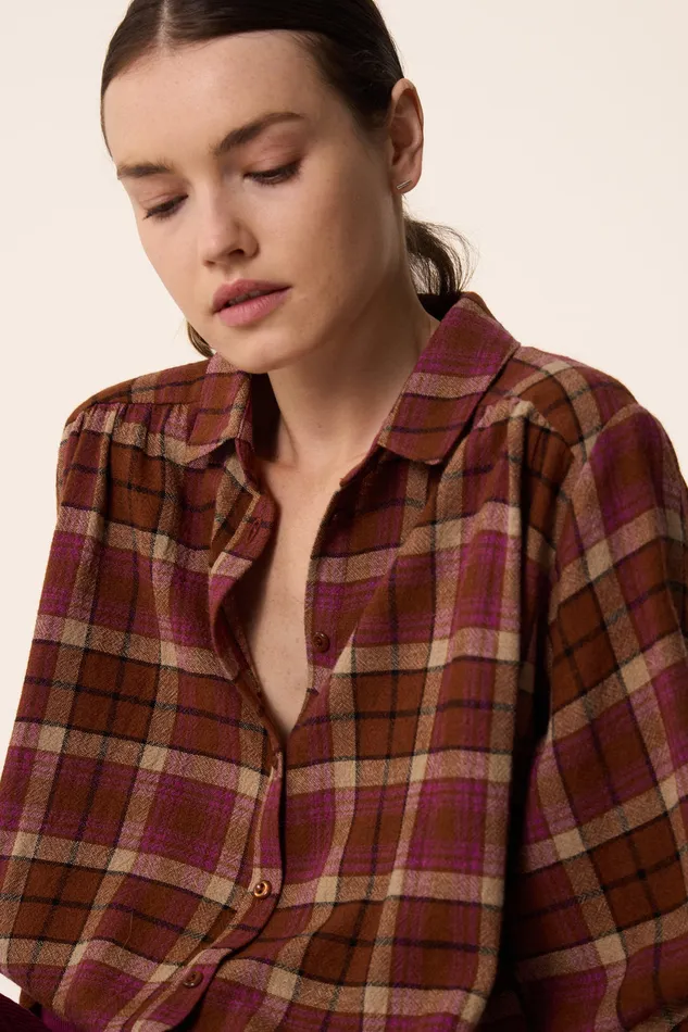 Women Shirt Vioni Matobo Chemise Viscose Et Laine Multicolore Des Petits Hauts Blouses Shirts and Tops