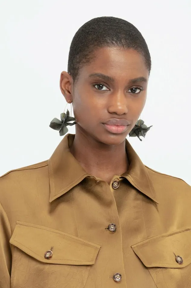 Women Shirts and Tops Victoria Beckham Backless Patch Pocket Shirt In Tawny Brown