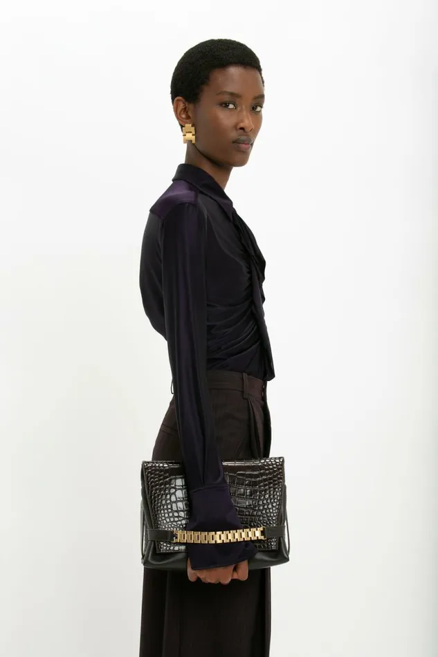 Women Shirts and Tops Victoria Beckham Ruffle Detail Shirt In Blackberry