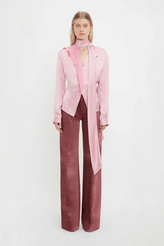 Women Shirts and Tops Victoria Beckham Scarf Neck Blouse In Rose