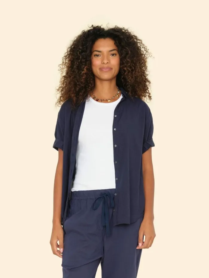Women Shirts Xirena Navy Channing Shirt