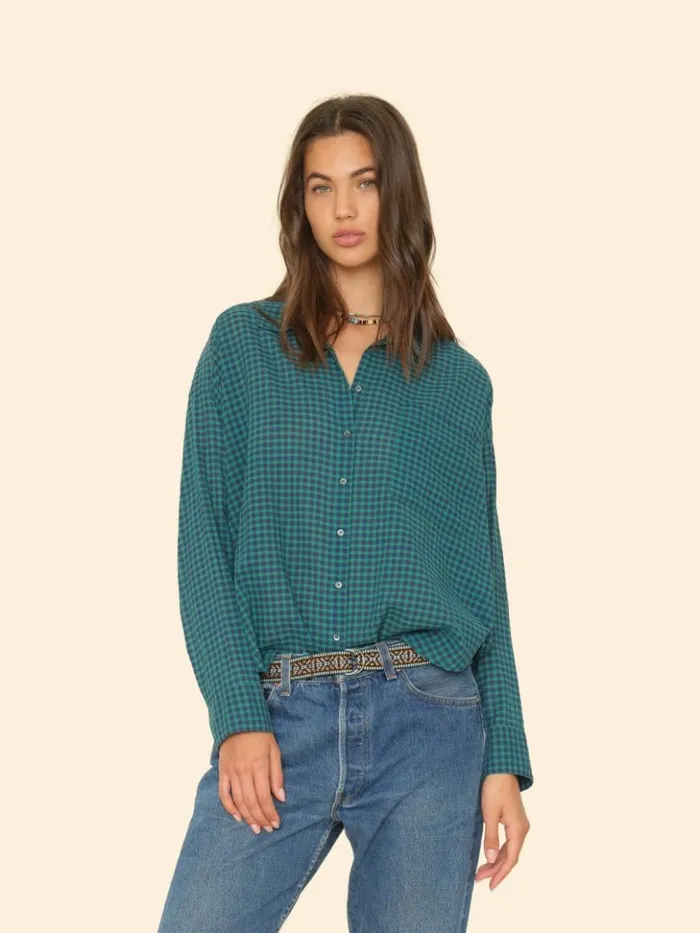 Women Shirts Xirena Pine Sky Jordy Plaid Shirt