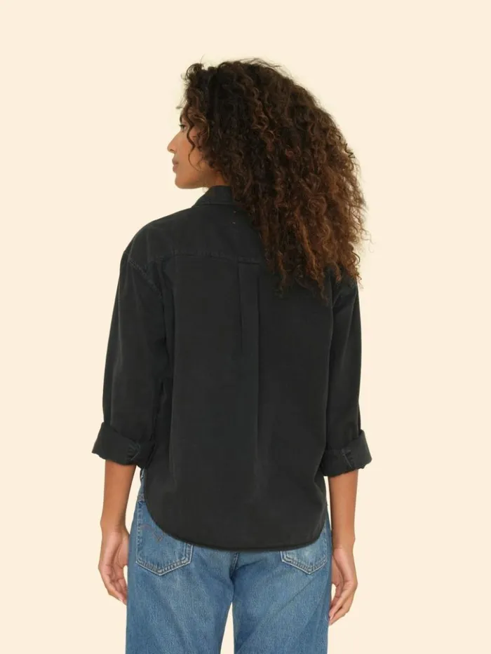 Women Shirts Xirena Washed Black Asher Twill Shirt