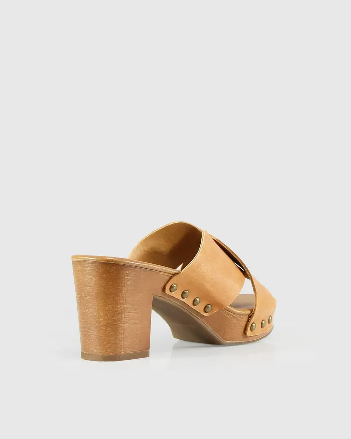 Women Shoes Belle and Bloom Midtown Clog Mule 8211 Tan