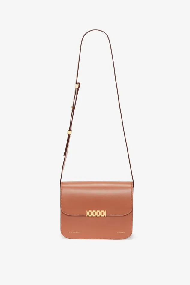 Women Shoulder Bags Victoria Beckham Chain Shoulder Bag In Tan Leather