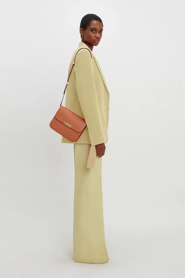 Women Shoulder Bags Victoria Beckham Chain Shoulder Bag In Tan Leather