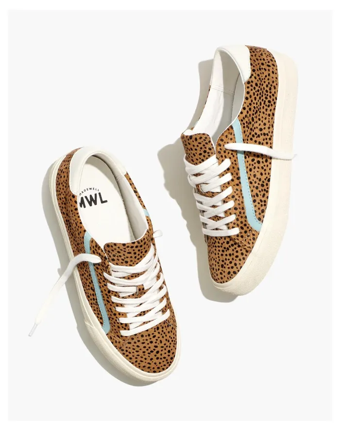Women Sidewalk Low Top Sneakers In Spotted Calf Hair Faraway Sky Multi Madewell Sneakers