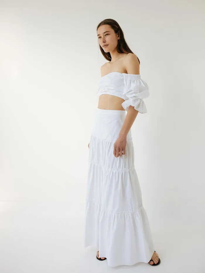 Women Sir The Label 8211 Blair Off Shoulder Top In White The UNDONE Tops