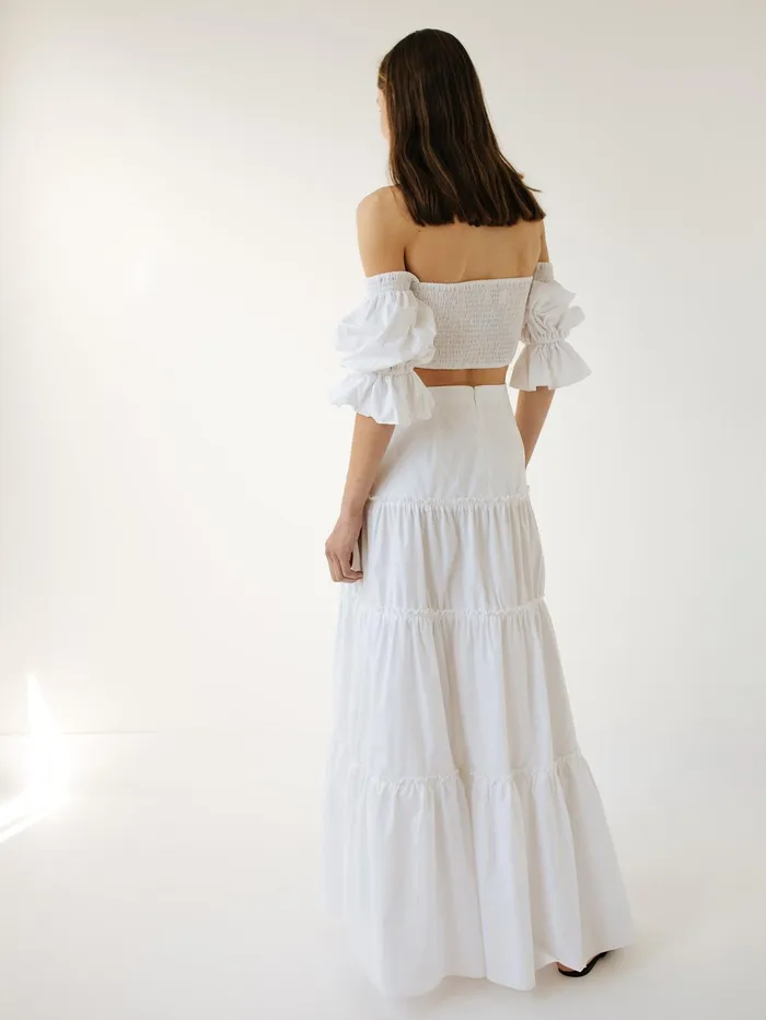 Women Sir The Label 8211 Blair Off Shoulder Top In White The UNDONE Tops