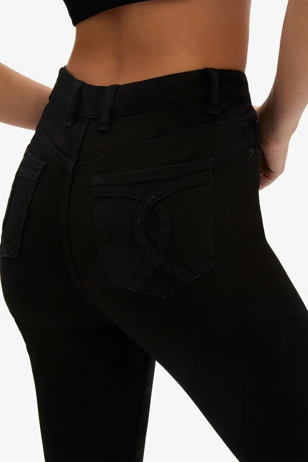 Women Skinny Jeans Bardot Khloe Hi Crop Jeans In Black Black Women Skinny Jeans Bardot Khloe Hi Crop Jeans In Black Black