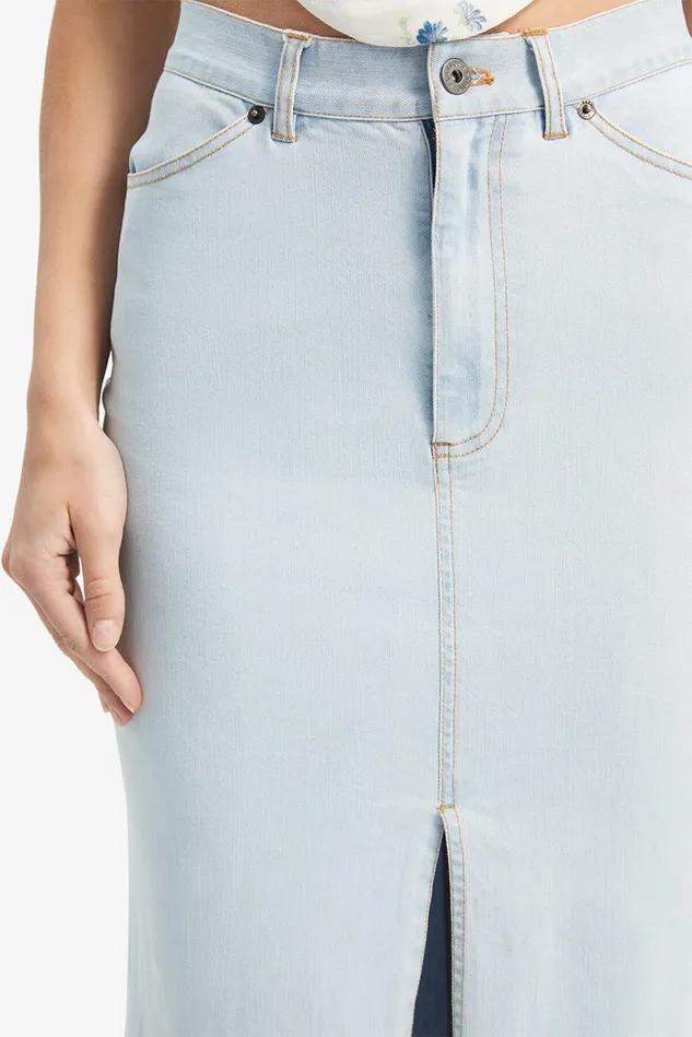 Women Skirts Bardot Lui Mid Rise Denim Maxi Skirt In Light Denim Light Denim Women Skirts Bardot Lui Mid Rise Denim Maxi Skirt In Light Denim Light Denim