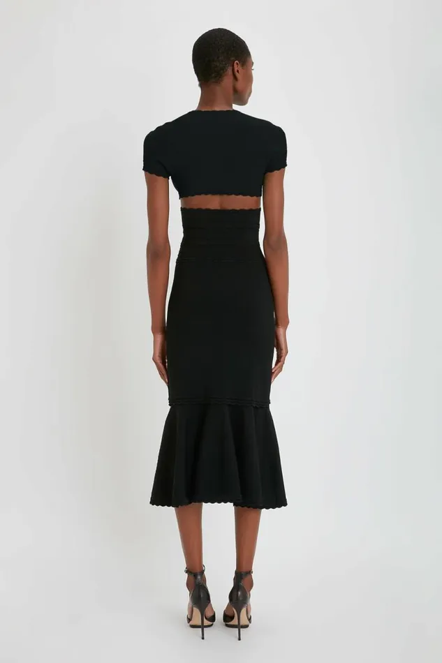 Women Skirts Victoria Beckham Flared Stretch Knit Skirt In Black