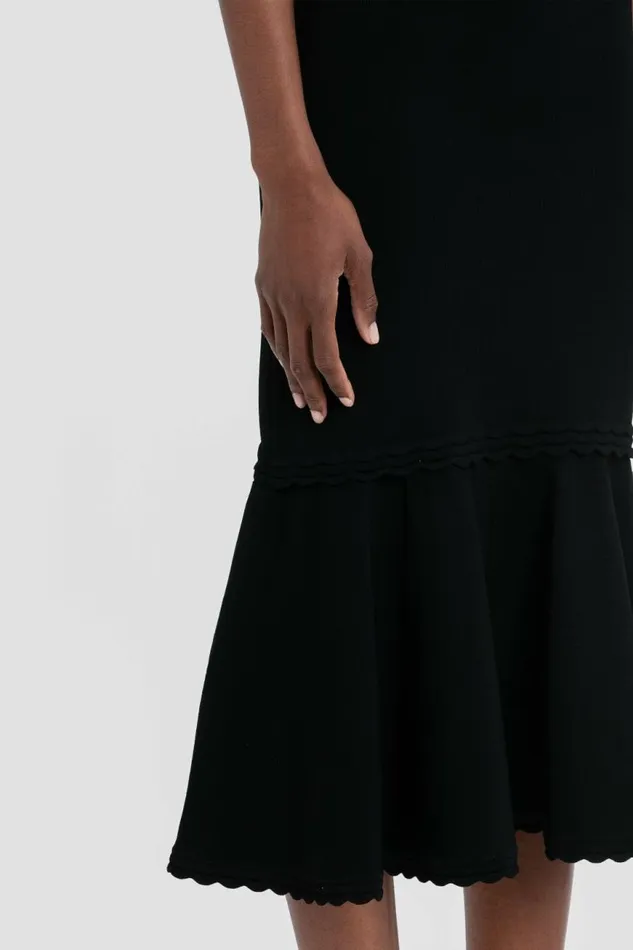Women Skirts Victoria Beckham Flared Stretch Knit Skirt In Black