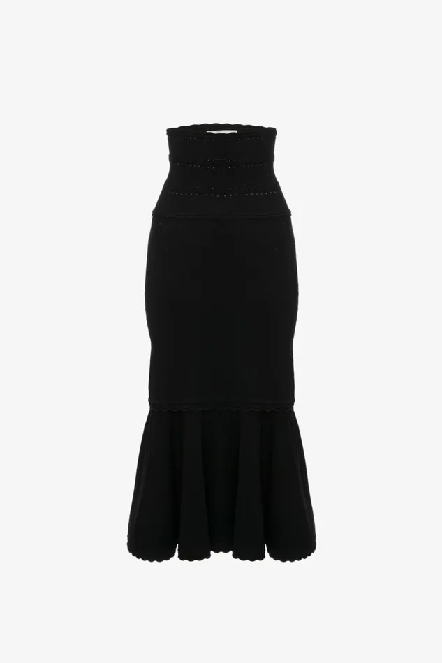 Women Skirts Victoria Beckham Flared Stretch Knit Skirt In Black