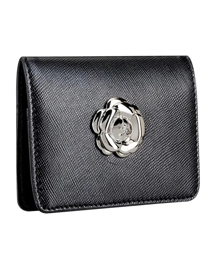 Women Small Leather Goods Oscar De La Renta Black Card Case Black Women Small Leather Goods Oscar De La Renta Black Card Case Black