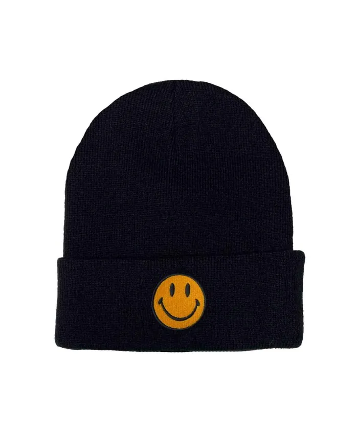 Women SMILEY 2 FULL RIB BEANIE 8211 BLACK Aviator Nation Beanies