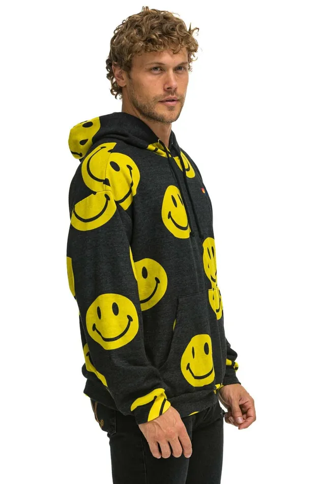 Women SMILEY REPEAT RELAXED PULLOVER HOODIE 8211 BLACK Aviator Nation Hoodies Women SMILEY REPEAT RELAXED PULLOVER HOODIE 8211 BLACK Aviator Nation Hoodies