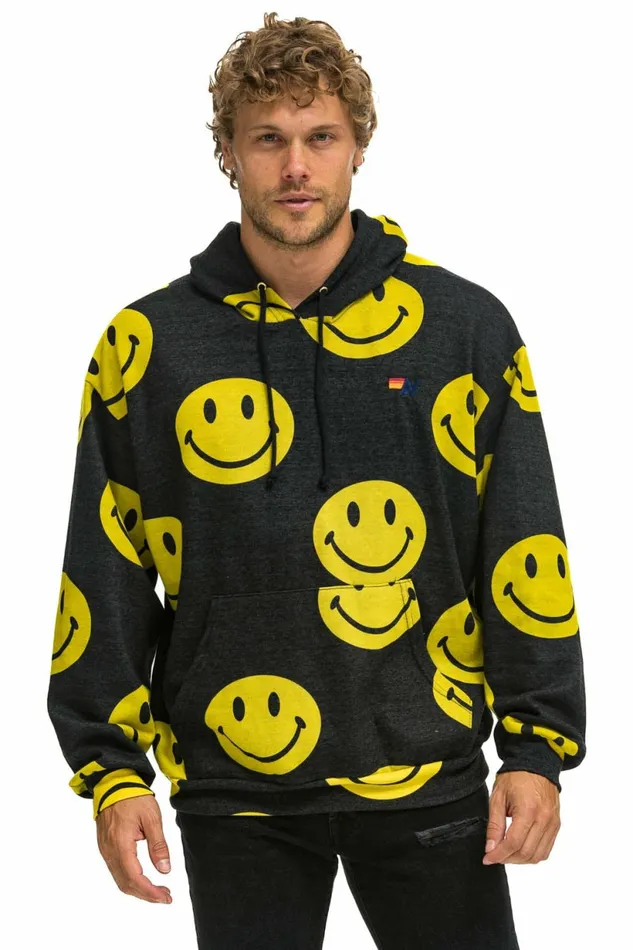 Women SMILEY REPEAT RELAXED PULLOVER HOODIE 8211 BLACK Aviator Nation Hoodies Women SMILEY REPEAT RELAXED PULLOVER HOODIE 8211 BLACK Aviator Nation Hoodies