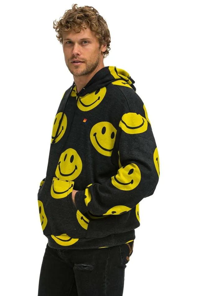 Women SMILEY REPEAT RELAXED PULLOVER HOODIE 8211 BLACK Aviator Nation Hoodies Women SMILEY REPEAT RELAXED PULLOVER HOODIE 8211 BLACK Aviator Nation Hoodies