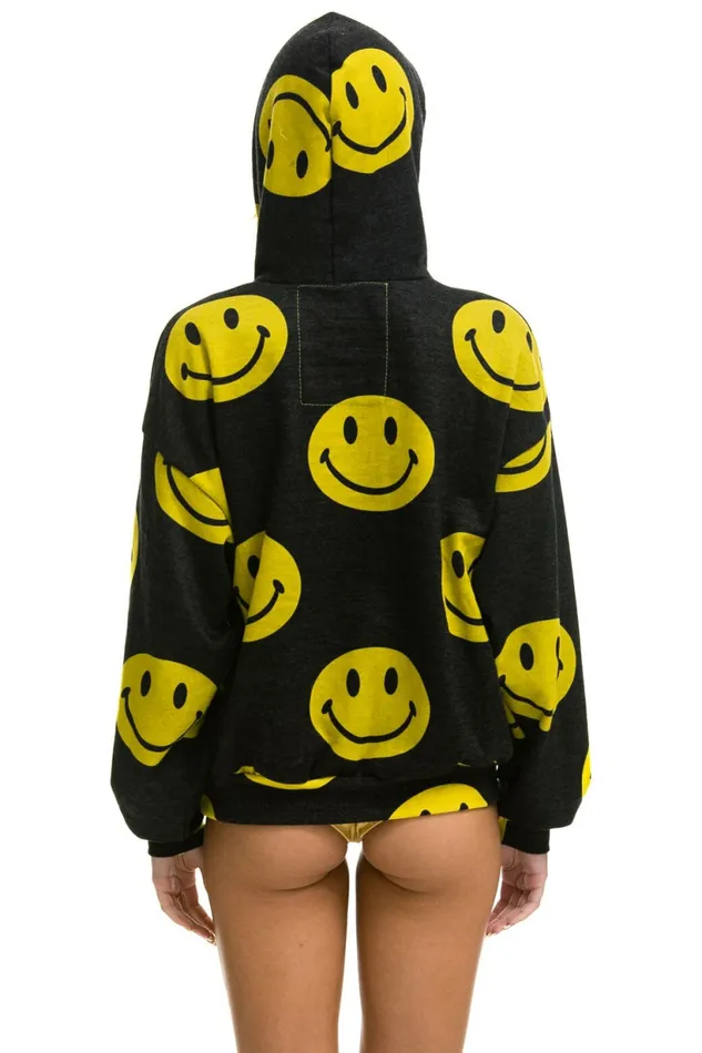 Women SMILEY REPEAT RELAXED PULLOVER HOODIE 8211 BLACK Aviator Nation Hoodies Women SMILEY REPEAT RELAXED PULLOVER HOODIE 8211 BLACK Aviator Nation Hoodies