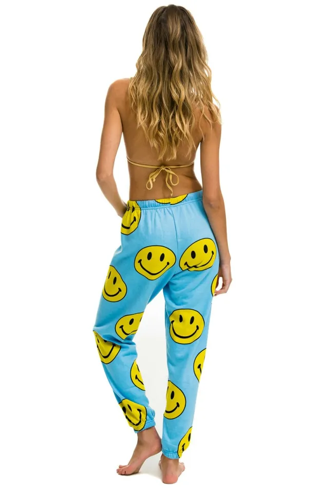 Women SMILEY REPEAT SWEATPANTS 8211 SKY Aviator Nation Sweatpants Women SMILEY REPEAT SWEATPANTS 8211 SKY Aviator Nation Sweatpants