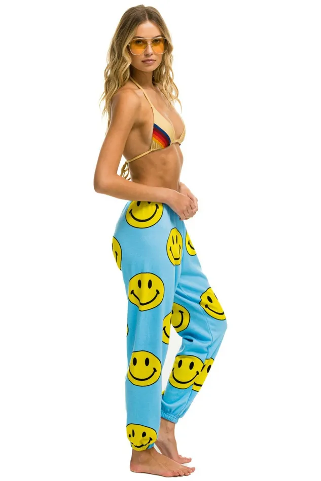 Women SMILEY REPEAT SWEATPANTS 8211 SKY Aviator Nation Sweatpants Women SMILEY REPEAT SWEATPANTS 8211 SKY Aviator Nation Sweatpants