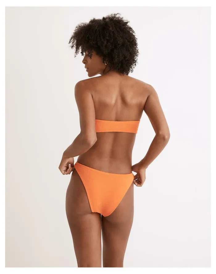 Women Solid and Striped Terry Tati Bandeau Bikini Top Tangerine Madewell Swim Women Solid and Striped Terry Tati Bandeau Bikini Top Tangerine Madewell Swim