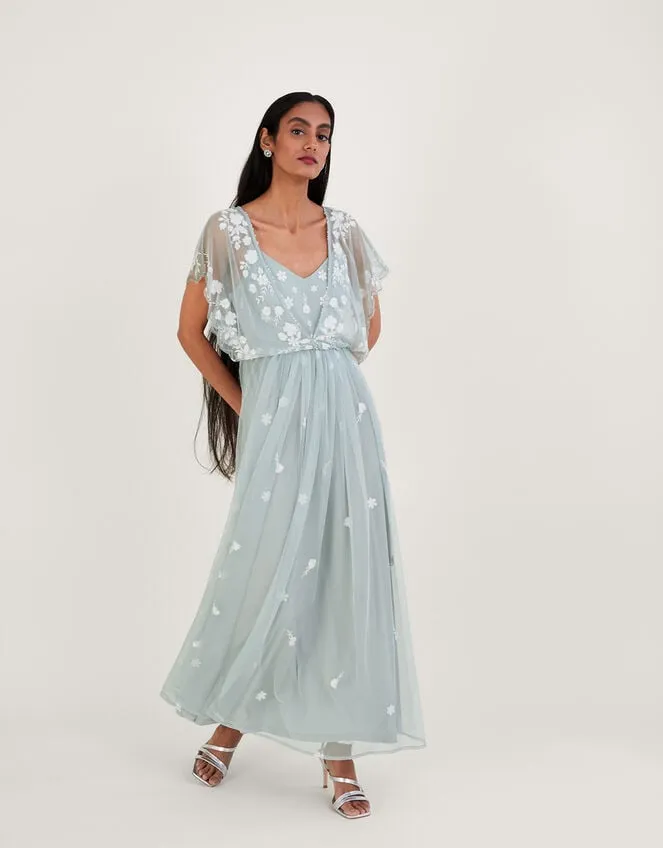 Women Sophie Embroidered Shorter Length Maxi Dress Green Monsoon Occasionwear