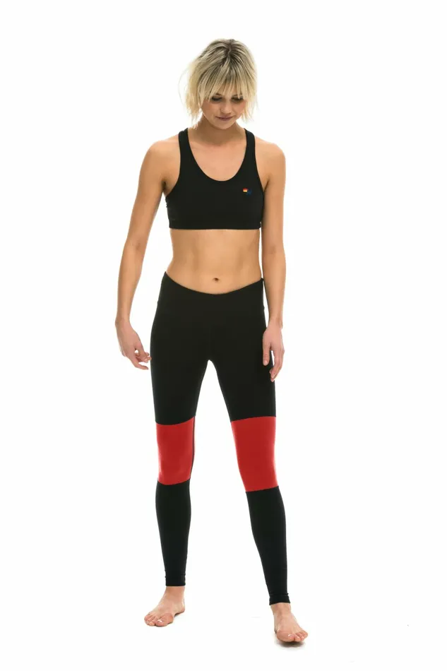 Women SPRINTER FULL LENGTH LEGGINGS 8211 BLACK RED Aviator Nation Leggings