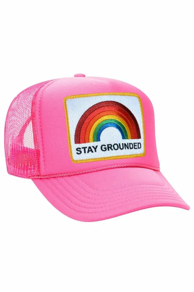 Women STAY GROUNDED TRUCKER HAT Aviator Nation TruckerHats