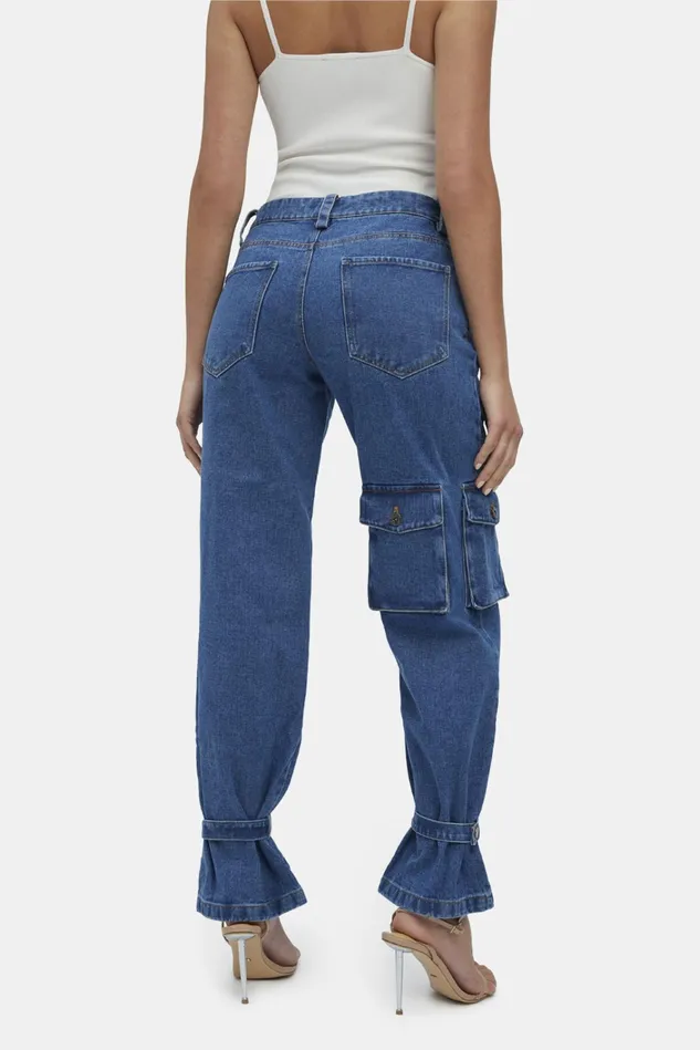 Women Straight Jeans Bardot Denim Cargo Pant In Vintage Vintage Women Straight Jeans Bardot Denim Cargo Pant In Vintage Vintage