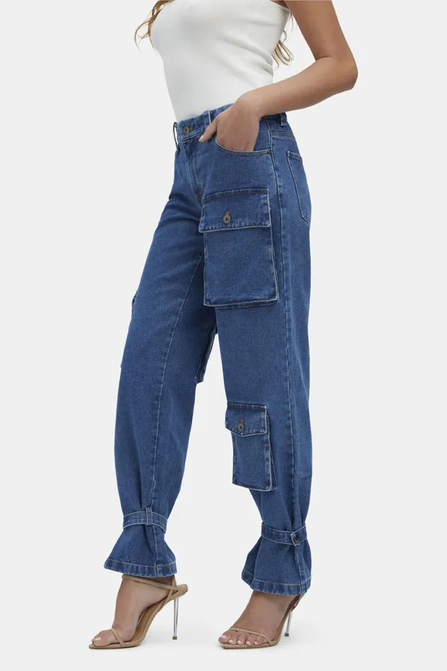 Women Straight Jeans Bardot Denim Cargo Pant In Vintage Vintage Women Straight Jeans Bardot Denim Cargo Pant In Vintage Vintage