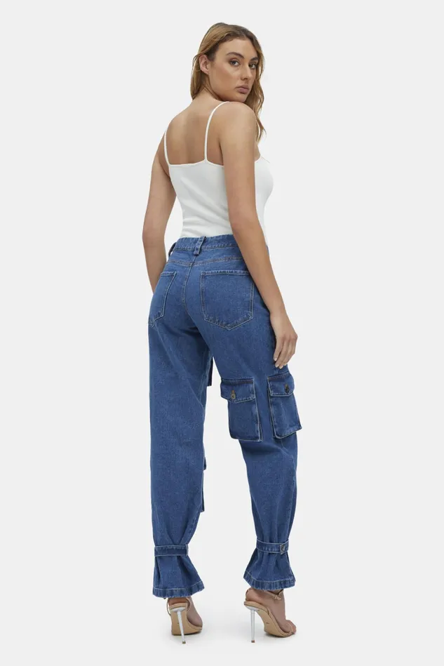 Women Straight Jeans Bardot Denim Cargo Pant In Vintage Vintage Women Straight Jeans Bardot Denim Cargo Pant In Vintage Vintage