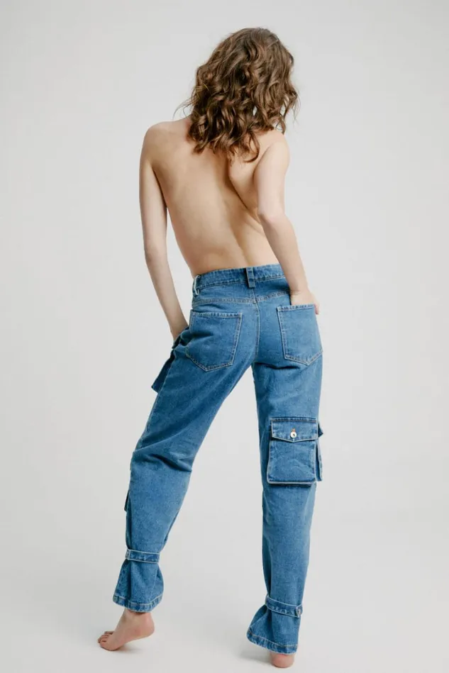 Women Straight Jeans Bardot Denim Cargo Pant In Vintage Vintage Women Straight Jeans Bardot Denim Cargo Pant In Vintage Vintage