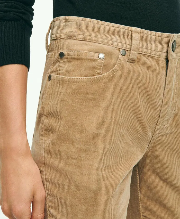 Women Stretch Cotton Corduroy 5Pocket Pants Taupe Brooks Brothers Pants and Skirts